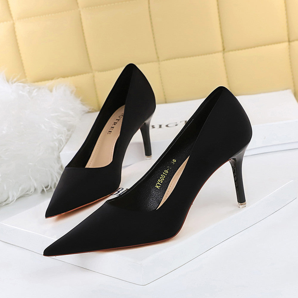 Fashion Simple Stiletto Pumps Pointed Toe High Heels